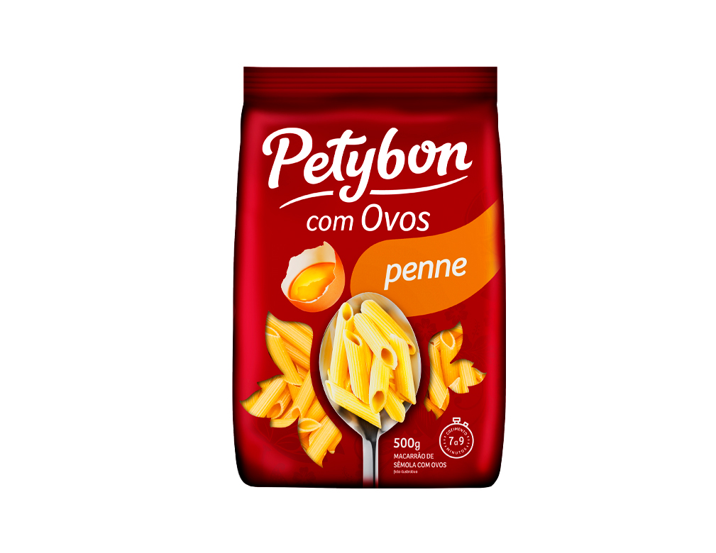 MACARRÃO PENNE COM OVOS PETYBON 500 G (FDO 18 PCT)